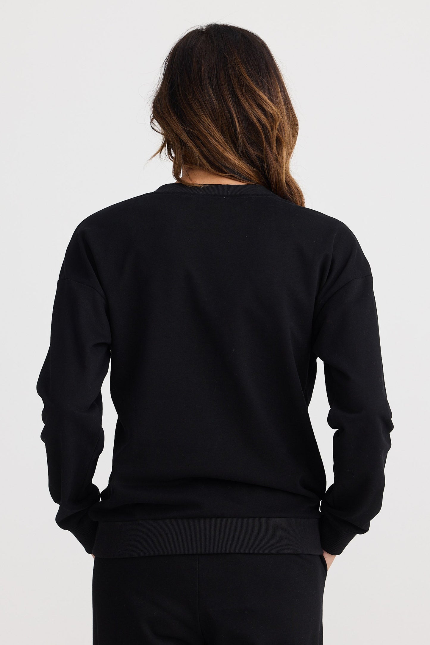 Walk Up Sweater - Black w Grey