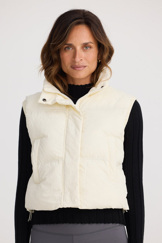 Landing Puffer Vest - Ecru