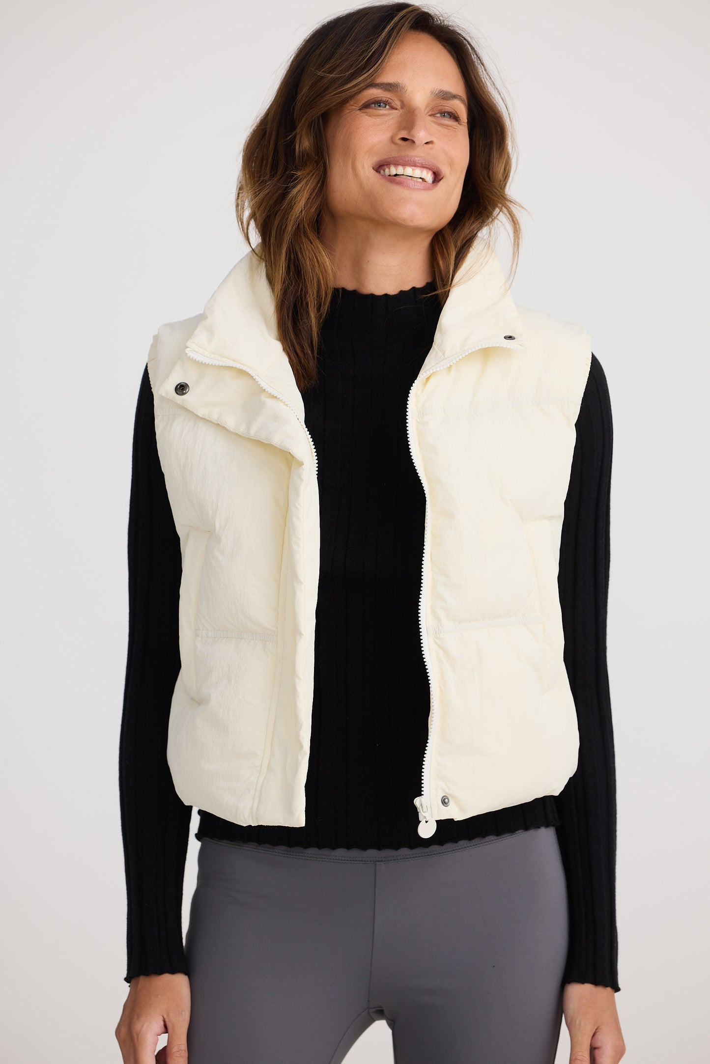 Landing Puffer Vest - Ecru